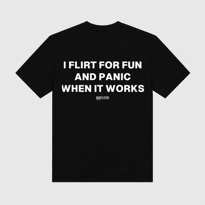 I Flirt For Fun Black T-Shirt - Nonfilterd