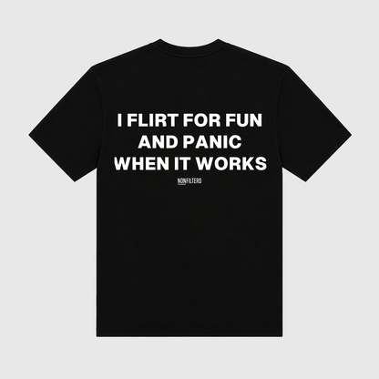 I Flirt For Fun Black T-Shirt
